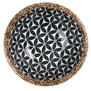 Clayre & Eef 6CEBO0168 Schale Keramik Weiß Schwarz Ø 16x5 cm 350 ml