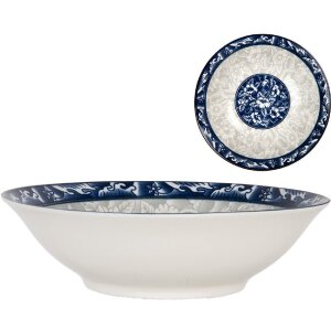 Clayre & Eef 6CEPS0001 Schale Keramik Weiß Blau...