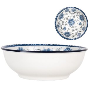 Clayre & Eef 6CEPS0003 Schale Keramik Weiß Blau...