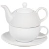 Clayre & Eef 6CETEFO0001 Tea-for-One Set Weiß Keramik Landhausstil 350ml 250ml