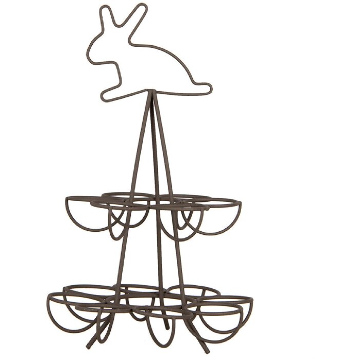 Clayre & Eef 6Y5700 Держатель для яиц коричневый железный Ø 17x28 см Стиль кантри