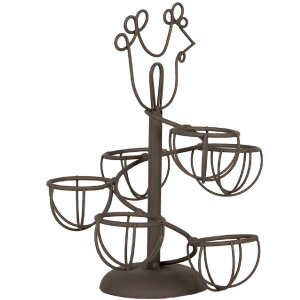 Clayre & Eef 6Y5701 Eierhalter Braun Eisen Landhausstil Ø 17x23 cm