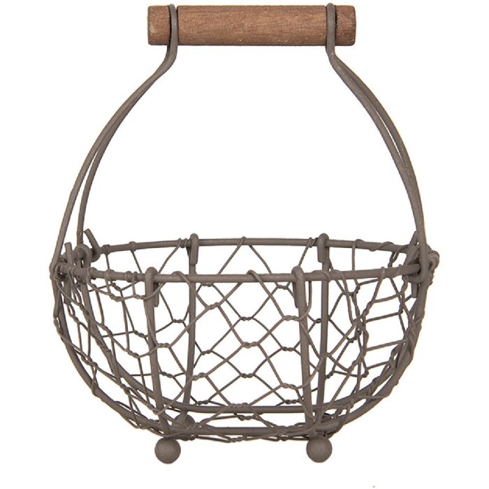 Clayre & Eef 6Y5705 Корзина коричневая Ø 14x7/17 см Утюг в стиле кантри
