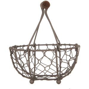 Clayre & Eef 6Y5705 Корзина коричневая Ø 14x7/17 см Утюг в стиле кантри