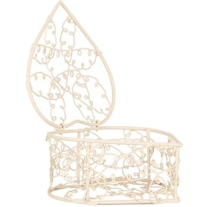 Clayre & Eef 6Y5713 Körbe Weiß 2er-Set Landhausstil 10x10x6 8x8x5 cm