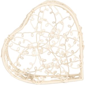 Clayre & Eef 6Y5713 Körbe Weiß 2er-Set Landhausstil 10x10x6 8x8x5 cm