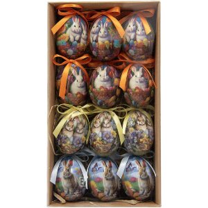 Clayre & Eef 65901 Украшение подвесное Набор яиц 12 Ø 4x5 см в стиле кантри