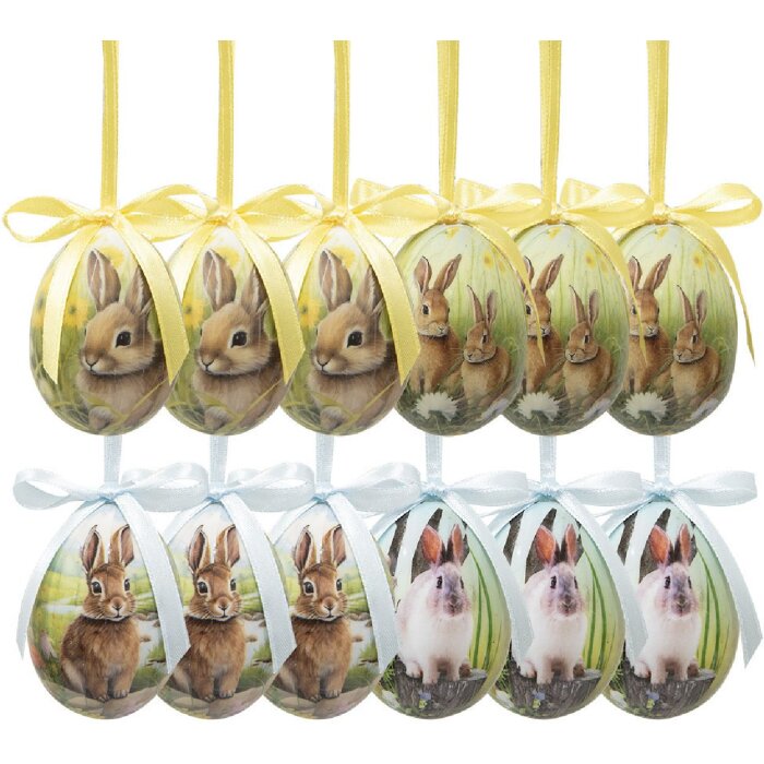 Clayre & Eef 65902 Набор вешалок для яиц 12 Ø 4x5 см разноцветный пластик