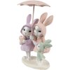 Clayre & Eef 6PR4399 Декоративный кролик бело-розовый полирезин 11x10x17 см
