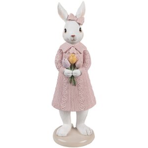 Clayre & Eef 6PR4411 Deko Kaninchen Weiß Rosa...