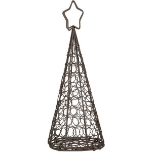 Clayre & Eef 6Y5703 Weihnachtsbaum Deko Eisen Braun Ø 13x32 cm Landhausstil