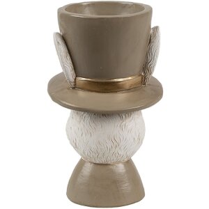 Clayre & Eef 6PR4401 Яйцеварка Кролик бежево-коричневая 7x7x12 см Стиль кантри