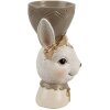 Clayre & Eef 6PR4402 Eierbecher Kaninchen Beige Braun Landhausstil 7x7x12 cm