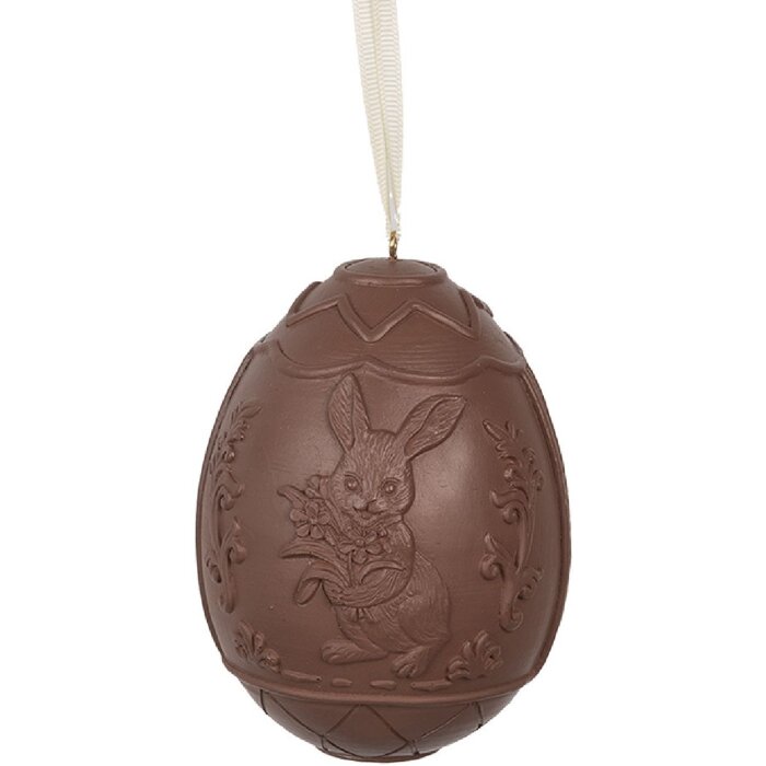 Clayre & Eef 6PR5194 Украшение вешалка яйцо кролик мотив полирезин 8x8x11 см