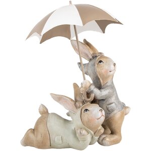 Clayre & Eef 6PR5248 Deko Kaninchen mit Regenschirm...