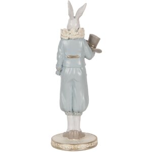 Clayre & Eef 6PR5121 Deko Kaninchen Weiß Blau 11x10x31 cm Landhausstil