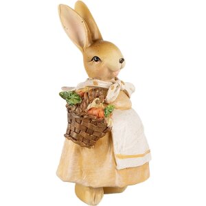 Clayre & Eef 6PR5235 Deko Kaninchen Braun Beige 7x6x13 cm Landhausstil
