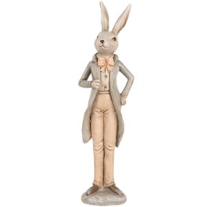 Clayre & Eef 6PR5239 Deko Kaninchen Beige Grau 7x5x24...