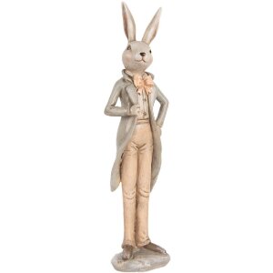 Clayre & Eef 6PR5239 Deko Kaninchen Beige Grau 7x5x24...