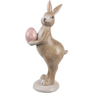 Clayre & Eef 6PR5254 Deko Kaninchen Beige Rosa 6x9x18...