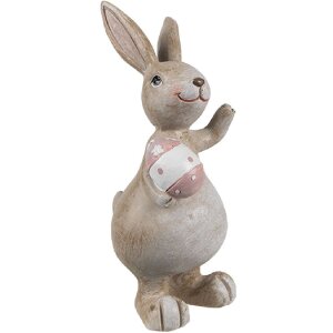 Clayre & Eef 6PR5255 Deko Kaninchen Beige Rosa 5x4x11 cm Landhausstil