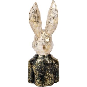 Clayre & Eef 6PR5488 Декоративный бюст Кролик бело-зеленый 13x12x32 см