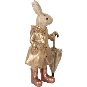 Clayre & Eef 6PR5501 Украшение Кролик бежевый золотой цветной 20x12x33 см