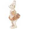Clayre & Eef 6PR5094 Deko Kaninchen Beige Goldfarbig 8x6x14 cm Landhausstil