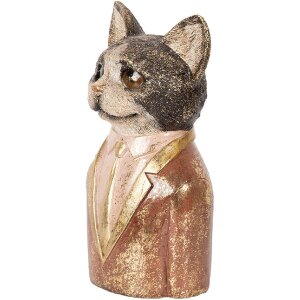 Clayre & Eef 6PR5096 Deko Büste Katze Braun Rot...