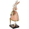 Clayre & Eef 6PR5138 Deko Kaninchen Weiß Rosa 14x11x34 cm Polyresin