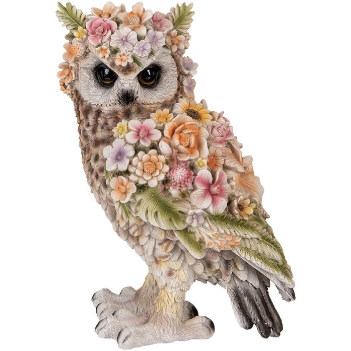 Clayre & Eef 6PR5112 Декоративная сова коричнево-розовая 21x18x31 см Стиль кантри