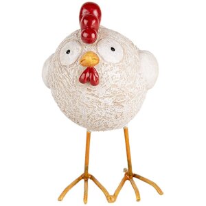 Clayre & Eef 6PR5270 Deko Huhn Weiß Rot 10x6x11...