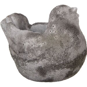 Clayre & Eef 6TE0564 Blumentopf Vogel Stein Grau...