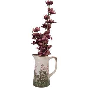 Clayre & Eef 6CE2016M Декоративный кувшин керамический бежево-зеленый 16x11x20 см