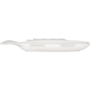 Clayre & Eef 6CEBO0196 Schüssel Fisch Weiß Keramik 30x15x3 cm 150 ml