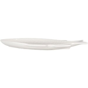 Clayre & Eef 6CEBO0197L Schale Fisch Keramik Weiß 35x17x3 cm 200 ml