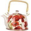 Clayre & Eef 6CETE0171 Заварочный чайник Маки Керамика 800 мл Ретро Винтаж