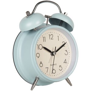 Clayre & Eef 6AC0031LBL Wecker Analog Blau Metall 12x6x17 cm 1xAA