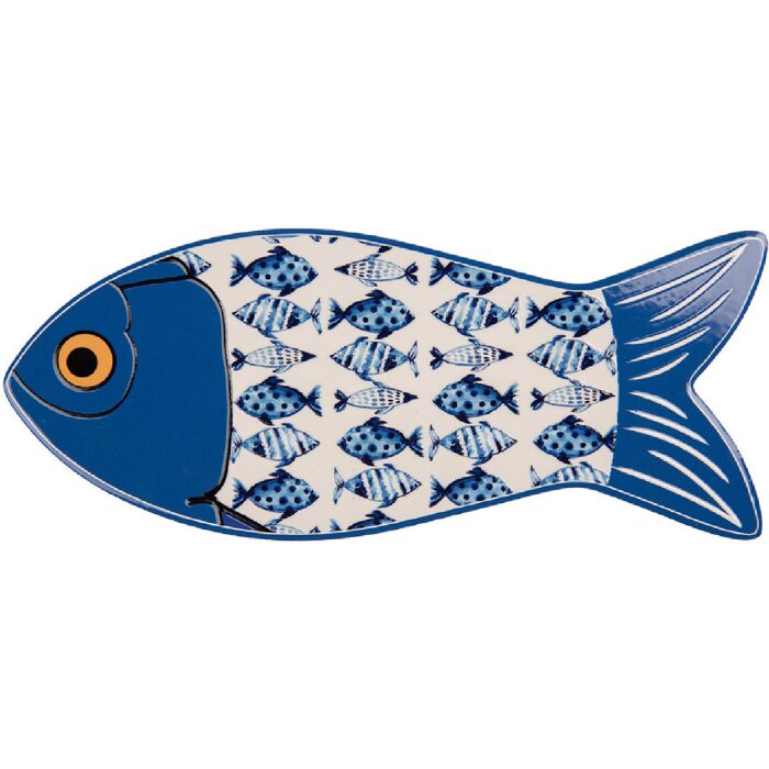 Clayre & Eef 6CE2059 Pfannenuntersetzer Blau Weiß 12x30x1 cm Keramik