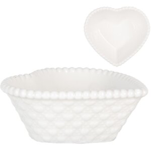 Clayre & Eef 6CEBO0203S Keramik Herzschale 8x8x3 cm...