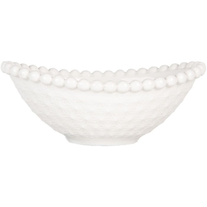Clayre & Eef 6CEBO0204 Schale Weiß 12x8x4 cm 75 ml