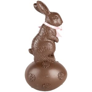Clayre & Eef 6PR5204 Dekoration Kaninchen auf Ei Braun Rosa 12x10x25 cm