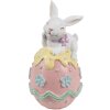 Clayre & Eef 6PR5211 Украшение Кролик на яйце 9x9x17 см бело-розовый