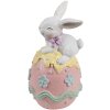 Clayre & Eef 6PR5211 Украшение Кролик на яйце 9x9x17 см бело-розовый