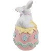 Clayre & Eef 6PR5211 Украшение Кролик на яйце 9x9x17 см бело-розовый