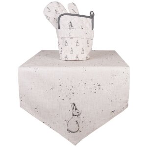 Clayre & Eef BNS50 Корзина для хлеба бежево-серый 15x16 см с мотивом кролика