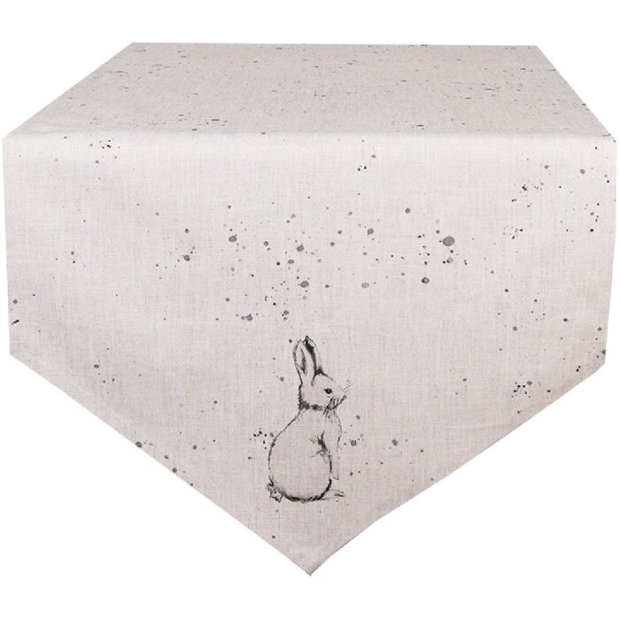 Clayre & Eef BNS65 Настольная скатерть 50x160 см хлопок бежевый серый стиль кантри