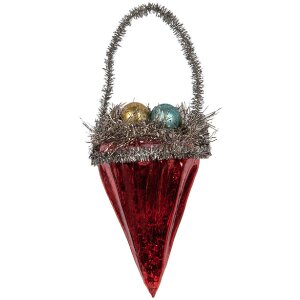 Clayre & Eef Рождественская подвеска стекло красное...