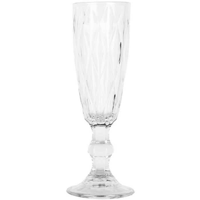 Clayre & Eef Champagnerglas Diamantschliff Ø 7 cm Höhe 20 cm 175 ml