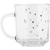 Clayre & Eef BHSGL0016 Teeglas 200 ml Transparent mit Herzmuster Romantisch